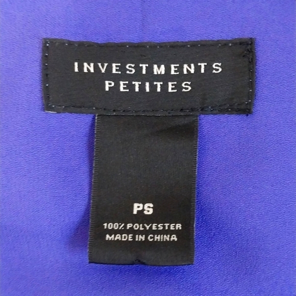 Investments Petites Top Purple Button Down Career Office Sz PS - Picture 5 of 5